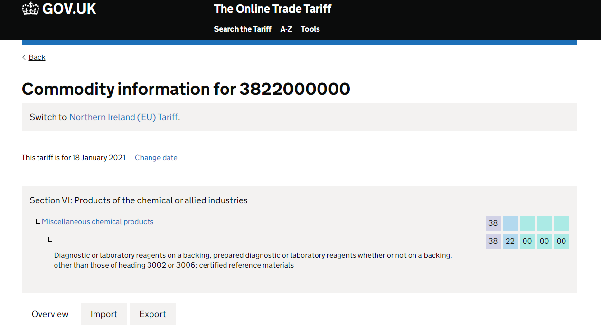 Image of gov uk website tariff agents